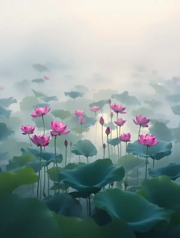 晨雾荷塘 - 老牛影视 晨雾荷塘