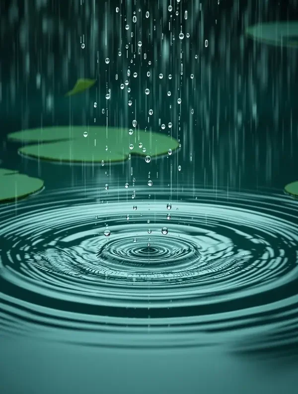 雨落池塘